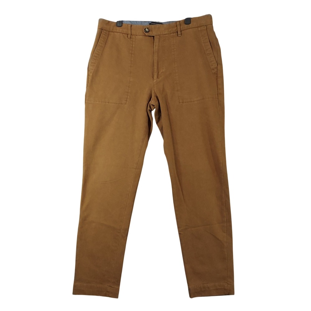 Banana Republic Mason Athletic Tapered Pants Mens 34x34 (Fits 34x30) Brown Chino